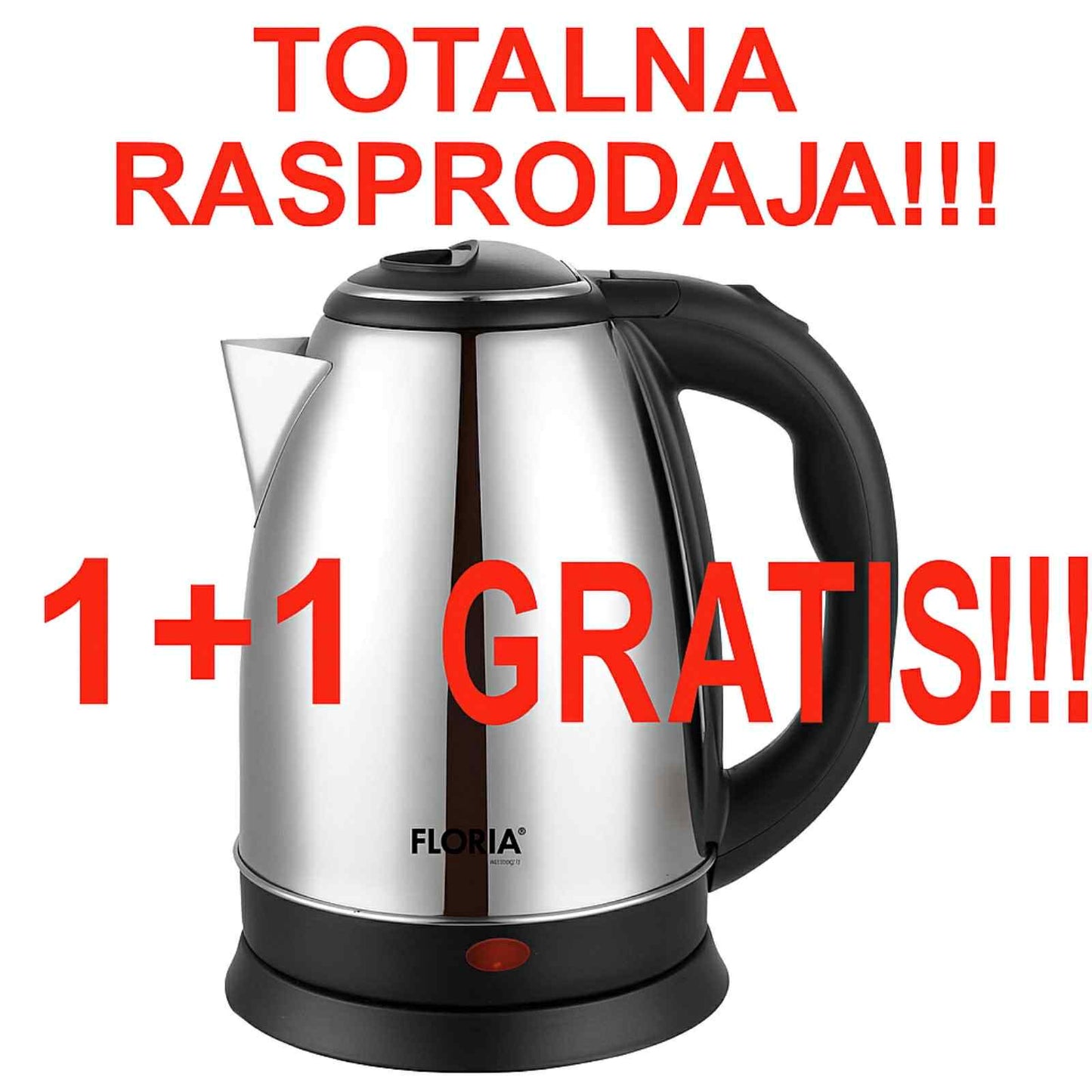 Električni kuvalo za vodu – 2.0 litra (Inox) 1+1 GRATIS !!!