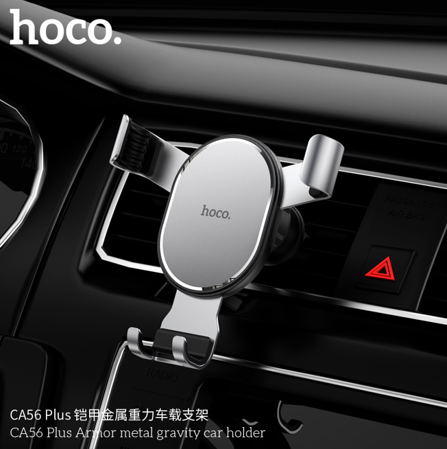 Hoco CA56 Plus Oklopni Metalni Auto Držač za Telefon sa Gravitacionim Mehanizmom