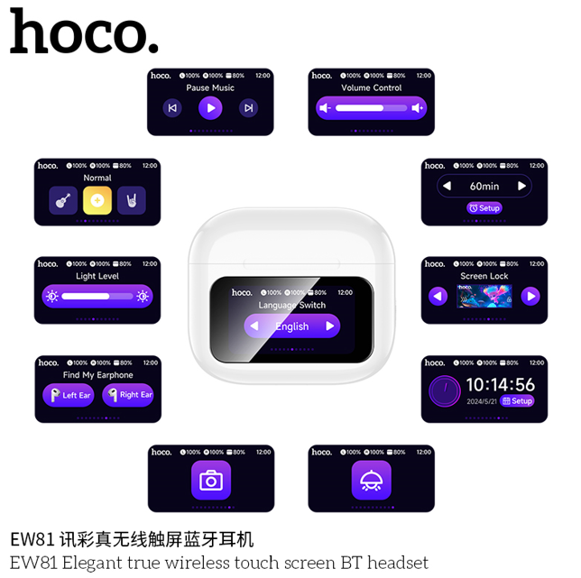🎧 Hoco EW81 – Elegantne TWS slušalice sa touch‑screen kućištem