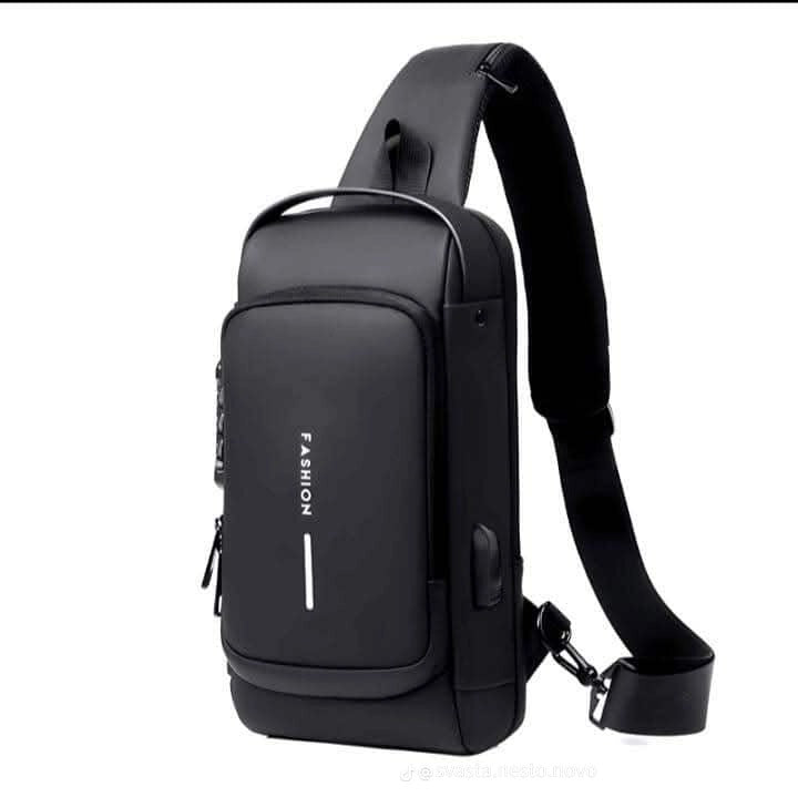 Muška Crossbody Torba s USB Priključkom 🔌