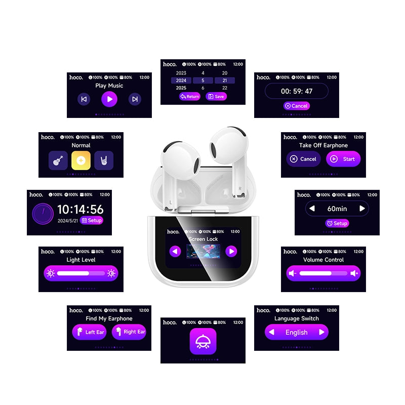 🎧 Hoco EW82 – Pametne bežične Bluetooth slušalice sa ekranom