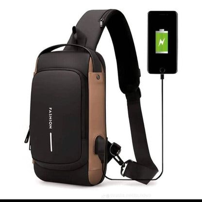 Muška Crossbody Torba s USB Priključkom 🔌