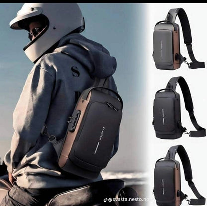 Muška Crossbody Torba s USB Priključkom 🔌